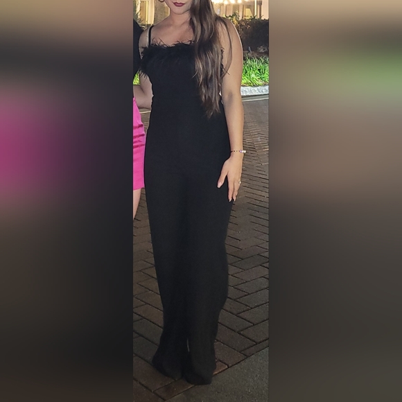 Feathered Black jumpsuit - Picture 1 of 9